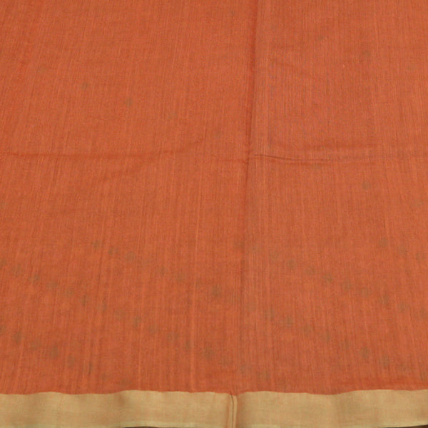 Padma Paaduka Handwoven Burnt Orange Muga Tussar Sari with Vivid Diamond Motifs 280511500